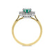 18ct Yellow Gold 0.55ct Emerald Diamond Cluster Ring, FEU-1487.