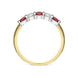 18ct Yellow Gold 0.57ct Ruby Diamond Half Eternity Ring FEU-2043