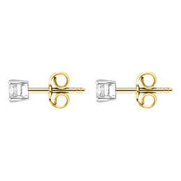 18ct White Gold 0.61ct Diamond Solitaire Brilliant Cut Stud Earrings, FEU-246.