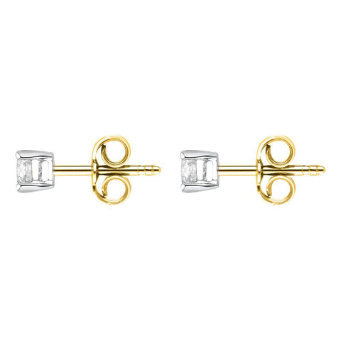 18ct White Gold 0.61ct Diamond Solitaire Brilliant Cut Stud Earrings, FEU-246.