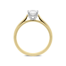 18ct Yellow Gold 0.63ct Diamond Brilliant Cut Solitaire Ring, FEU-1814. 