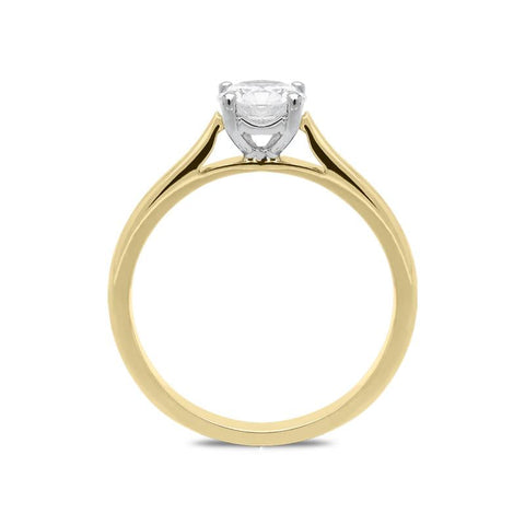 18ct Yellow Gold 0.63ct Diamond Brilliant Cut Solitaire Ring, FEU-1814. 