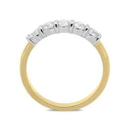 18ct Yellow Gold 0.72ct Diamond Bar Set Half Eternity Ring, FEU-908.