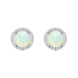 18ct Yellow Gold Opal Diamond Round Stud Earrings FEU-2023