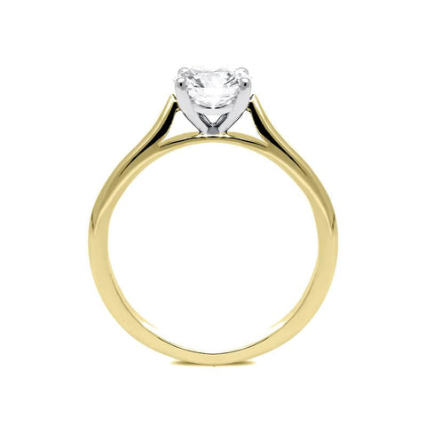 18ct Yellow Gold 0.73ct Diamond Solitaire Ring, FEU-753. 