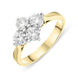 18ct Yellow Gold 1.00ct Diamond Cluster Ring FEU-1779