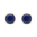 18ct Yellow Gold 1.32ct Sapphire Round Cut Stud Earrings, FEU-1447.