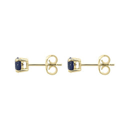 18ct Yellow Gold 1.32ct Sapphire Round Cut Stud Earrings, FEU-1447.