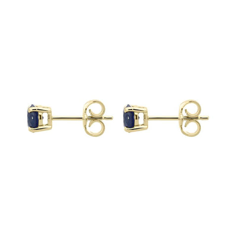 18ct Yellow Gold 1.32ct Sapphire Round Cut Stud Earrings, FEU-1447.