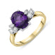 18ct Yellow Gold 1.54ct Amethyst Diamond Oval Cut Ring, FEU-1271.