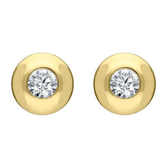 18ct Yellow Gold Diamond Solitaire Stud Earrings E234B2
