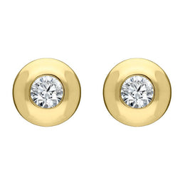 18ct Yellow Gold Diamond Solitaire Stud Earrings E234B2