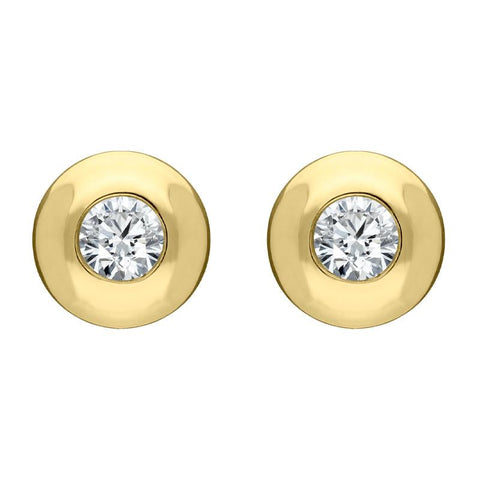 18ct Yellow Gold Diamond Solitaire Stud Earrings E234B2
