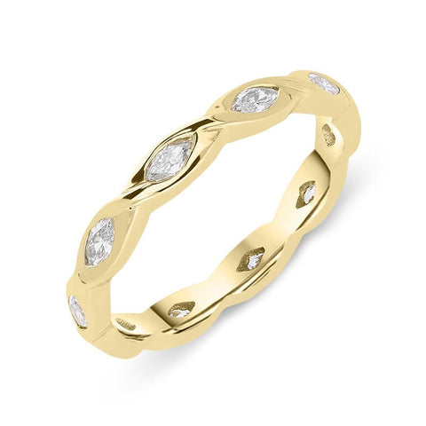 18ct Yellow Gold Diamond Marquise Eternity Ring. BNN-147