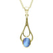 18ct Yellow Gold Moonstone Oval Spoon Necklace, P161.