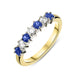 18ct Yellow Gold Sapphire Diamond Claw Set Half Eternity Ring FEU-1050