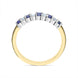 18ct Yellow Gold Sapphire Diamond Claw Set Half Eternity Ring FEU-1988
