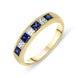 18ct Yellow Gold Sapphire Diamond Princess Cut Half Eternity Ring, CGN-746.