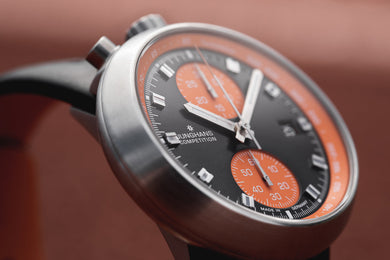 Junghans 1972 Competition Limited Edition Watch with grey dial, leather strap, steel case