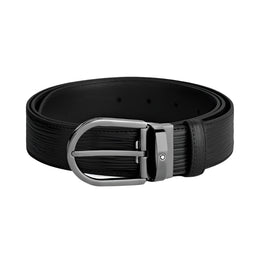 Montblanc Horseshoe Buckle Black 35mm Leather Belt