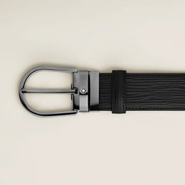 Montblanc Horseshoe Buckle Black 35mm Leather Belt