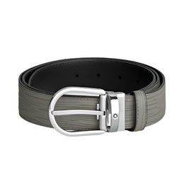 Montblanc Horseshoe Buckle Medium Grey 35mm Leather Belt