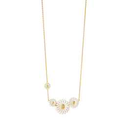 Georg Jensen Daisy 18ct Yellow Gold Plated White Enamel Necklace