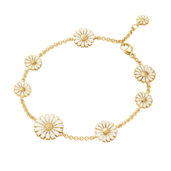 Georg Jensen Daisy 18ct Yellow Gold Plated White Enamel Bracelet