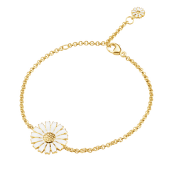 Georg Jensen Daisy 18ct Yellow Gold Plated White Enamel Bracelet