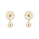 Georg Jensen Daisy 18ct Yellow Gold Plated White Enamel Double Earrings