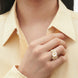 Georg Jensen Daisy 18ct Yellow Gold Plated White Enamel Layered Ring