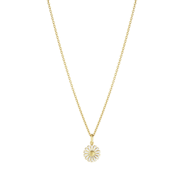 Georg Jensen Daisy 18ct Yellow Gold Plated White Enamel Necklace
