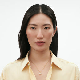 Georg Jensen Daisy 18ct Gold Plated Diamond and White Enamel Necklace