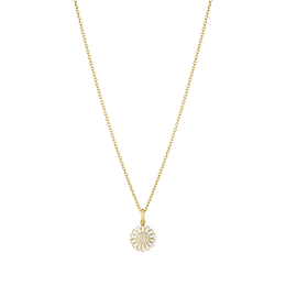 Georg Jensen Daisy 18ct Gold Plated Diamond and White Enamel Necklace