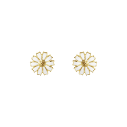 Georg Jensen Daisy 18ct Yellow Gold White Enamel Stud Earrings