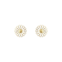 Georg Jensen Daisy 18ct Yellow Gold Plated White Enamel Earrings