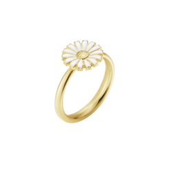 Georg Jensen Daisy 18ct Yellow Gold Plated White Enamel Ring