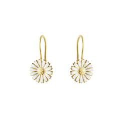 Georg Jensen Daisy 18ct Yellow Gold Plated White Enamel Earrings