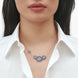 Georg Jensen Daisy Rhodium Plated Sterling Silver Blue Enamel Necklace