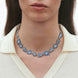 Georg Jensen Daisy Rhodium Plated Sterling Silver Blue Enamel Necklace