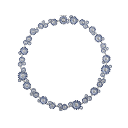 Georg Jensen Daisy Rhodium Plated Sterling Silver Blue Enamel Necklace