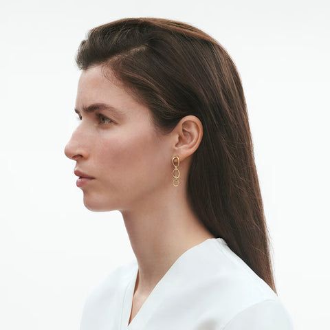 Georg Jensen Offspring 18ct Yellow Gold 0.11ct Diamond Drop Earrings