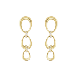 Georg Jensen Offspring 18ct Yellow Gold 0.11ct Diamond Drop Earrings