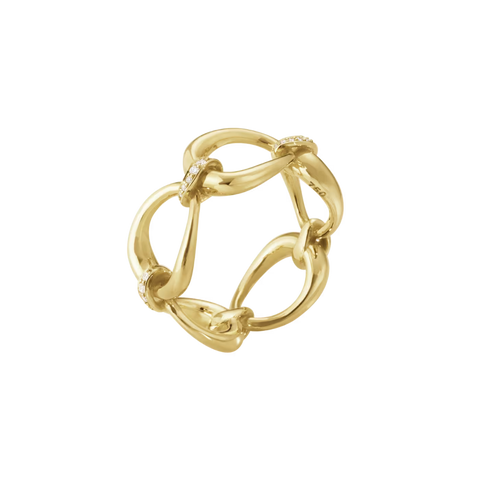 Georg Jensen Offspring 18ct Yellow Gold 0.14ct Diamond Ring