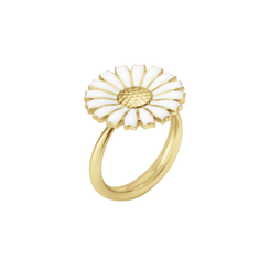 Georg Jensen Daisy 18ct Yellow Gold Plated White Enamel Ring