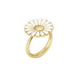 Georg Jensen Daisy 18ct Yellow Gold Plated White Enamel Ring