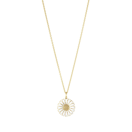 Georg Jensen Daisy 18ct Gold Plated White Enamel Necklace