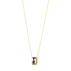 Georg Jensen Fusion 18ct Yellow Gold Blue HyCeram Necklace