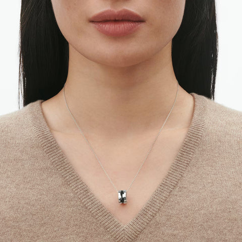Georg Jensen Fusion 18ct White Gold Black HyCeram Pendant