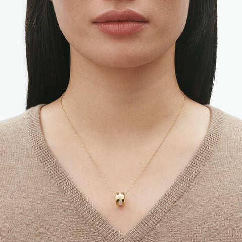 Georg Jensen Fusion 18ct Yellow Gold White HyCeram Pendant